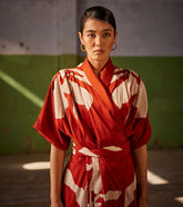 A Model Wearing Multicolor,Pure Cotton Watermelon Sugar curated by Only Ethikal